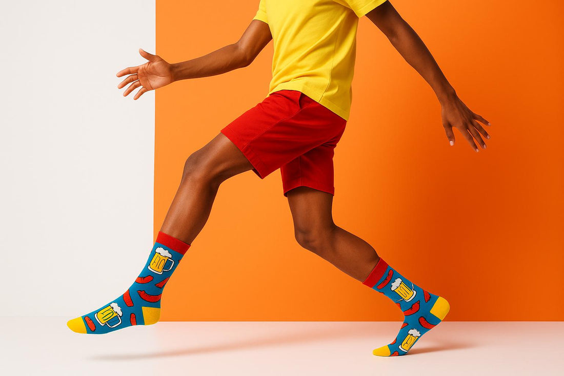 Best Beer and sausage print blue socks for everyday wear 2025