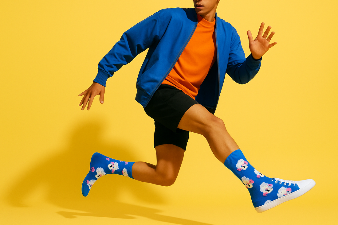 Best Poodle print blue socks for men 2025