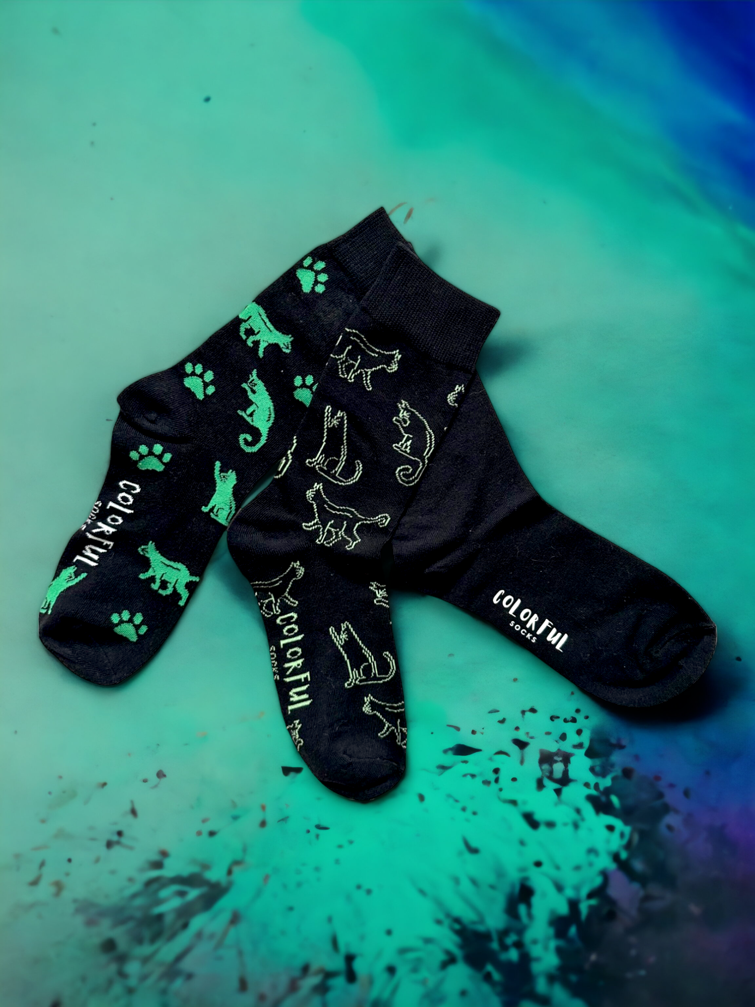 Neon Whiskers Trio best colorful socks