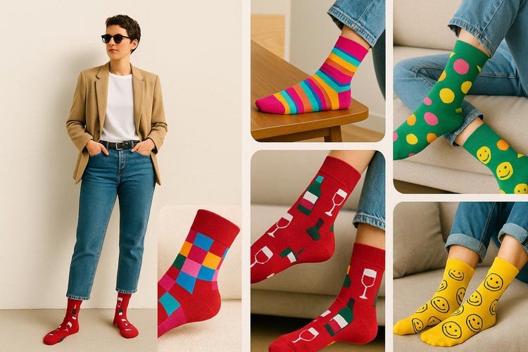 Best Wine print red socks funny 2025