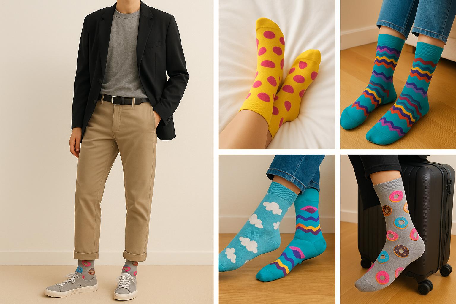 Best Doughnut print gray socks for travel 2025
