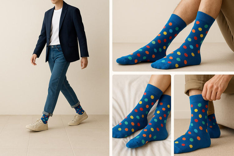 Best Multi color dots print blue socks for travel 2025