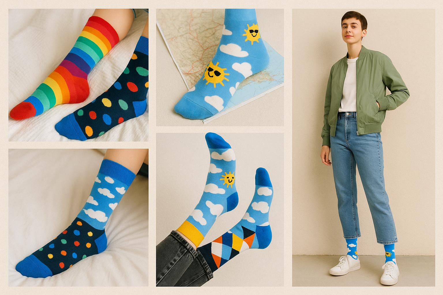 Best Cloud and sun print blue socks for travel 2025