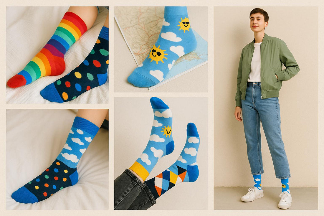 Best Cloud and sun print blue socks for gifting 2025