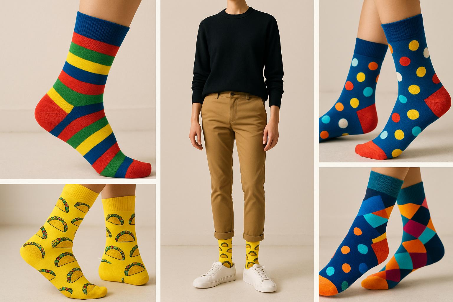 Best Taco print yellow socks for parties 2025