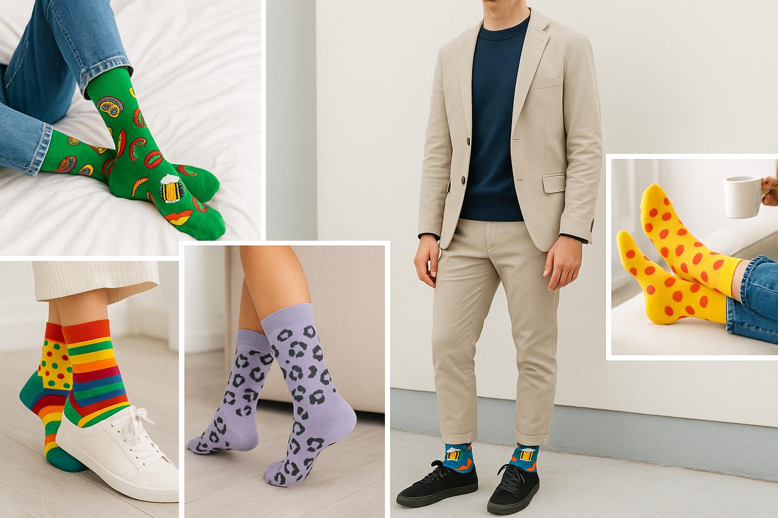 Best Beer and sausage print blue socks for travel 2025