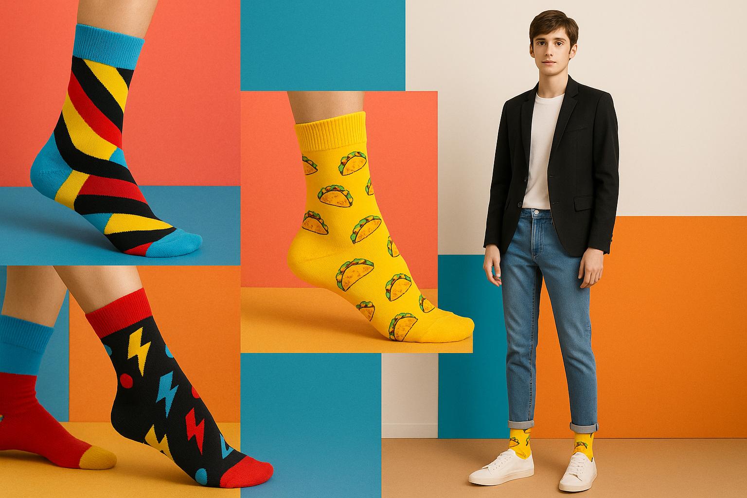 Best Taco print yellow socks for teens 2025