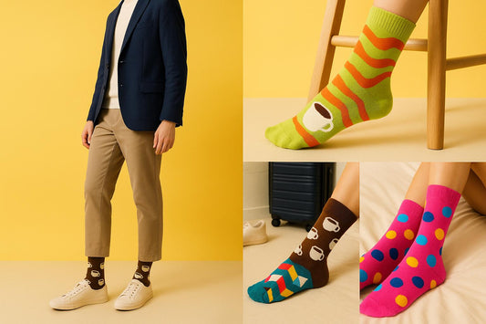 Best Coffee (espresso) print brown socks for travel 2025