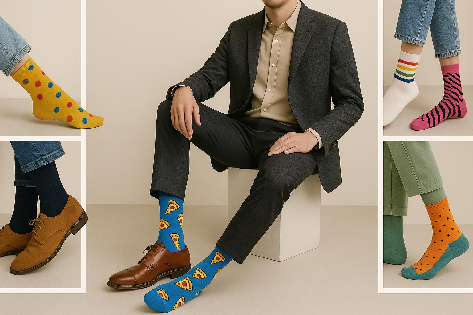 Best Pizza print blue socks for work 2025