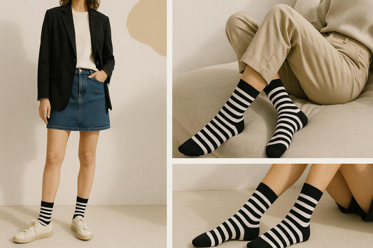 Best Stripe socks with black and white stripes for women 2025