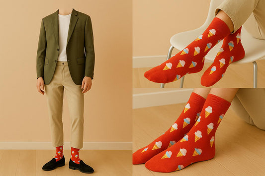 Best Ice cream print red socks for gifting 2025