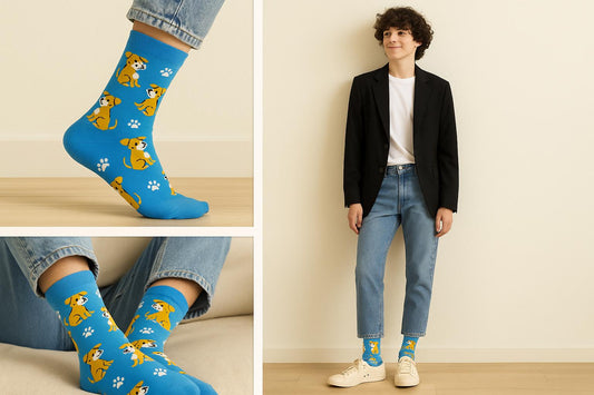 Best Dog print blue socks for teens 2025