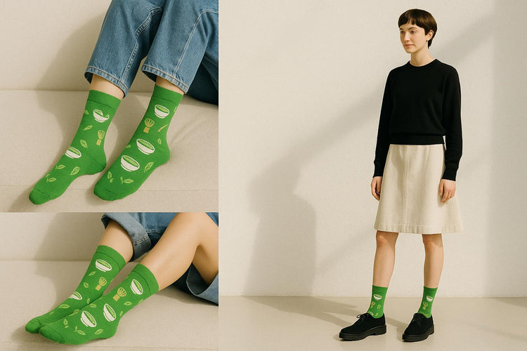 Best Matcha print green socks for teens 2025