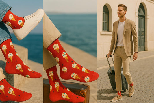 Best Ice cream print red socks for travel 2025
