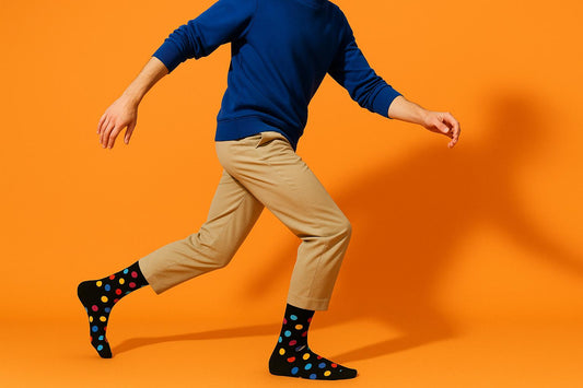 Best Multi color dots print black socks for men 2025