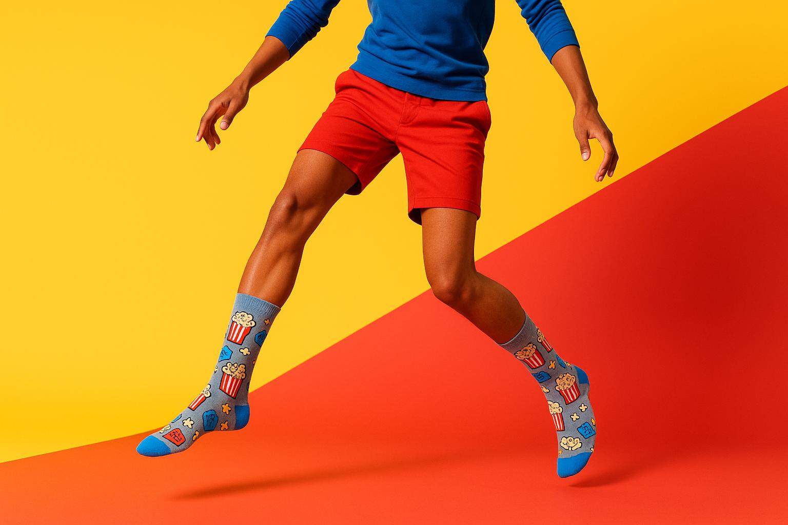 Best Popcorn and a movie print gray socks funny 2025