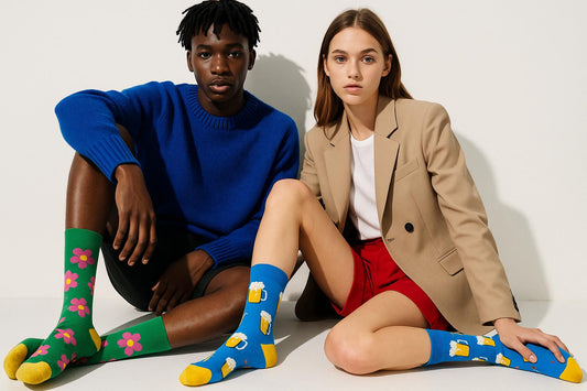 Best Beer print blue socks for women 2025