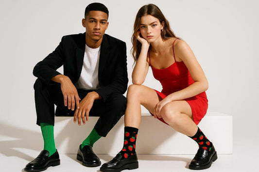 Best Strawberry print black socks for parties 2025