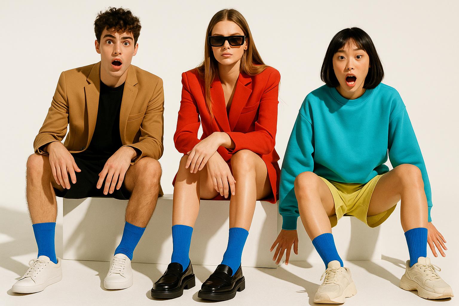 Best Blue socks (solid color) funny 2025