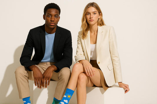 Best Cloud and sun print blue socks for work 2025