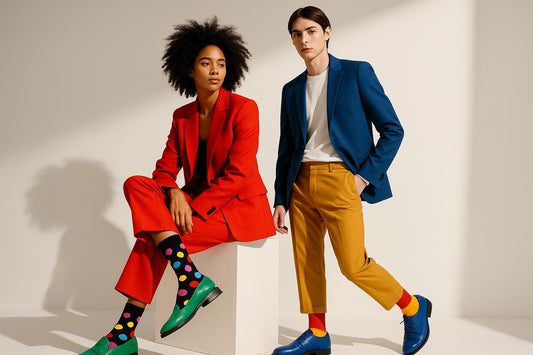 Best Multi color dots print black socks for work 2025