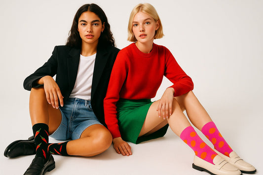 Best Red chili pepper print black socks for women 2025