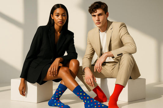 Best Multi color dots print blue socks for work 2025