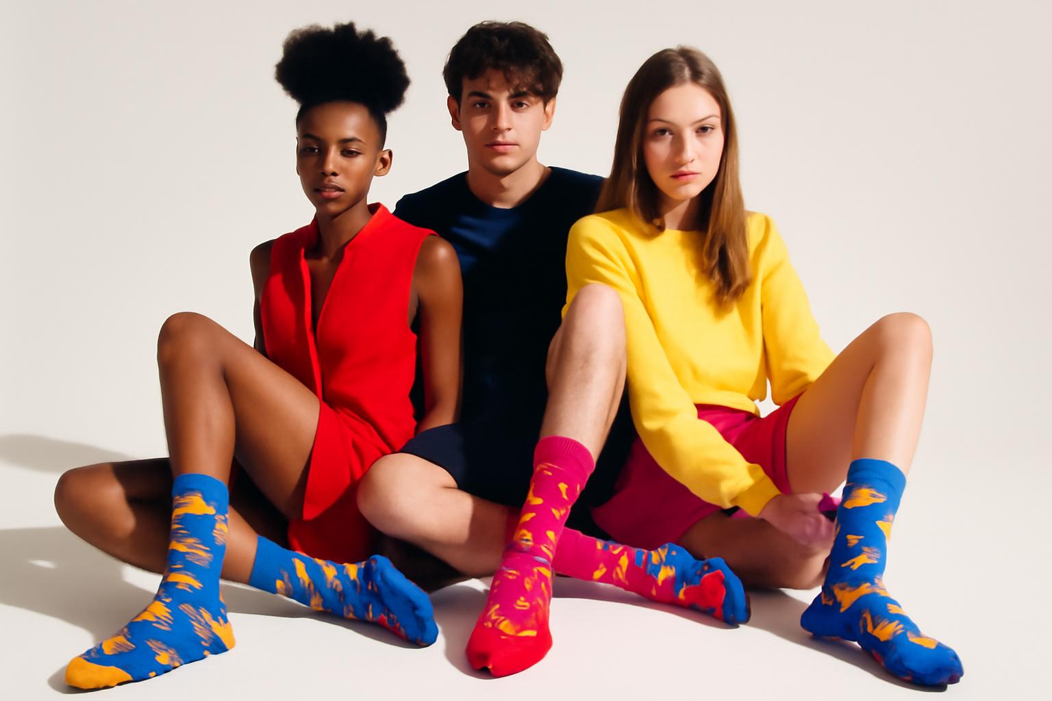 Best Burger and fries print blue socks stylish 2025