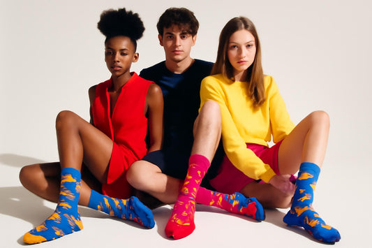 Best Burger and fries print blue socks stylish 2025