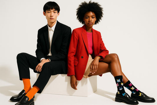 Best Cat print black socks for work 2025