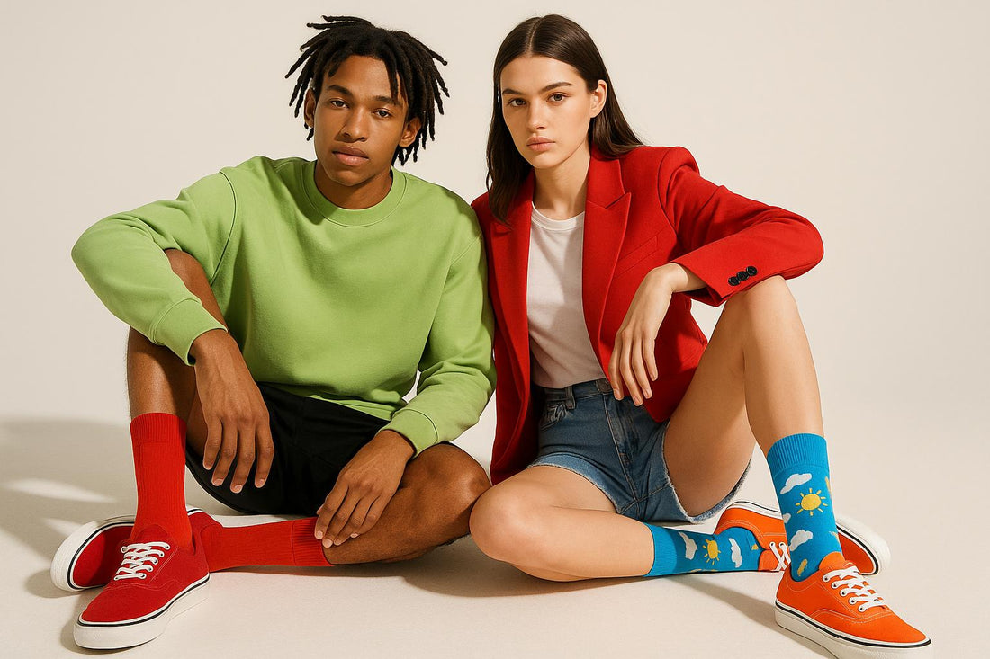 Best Cloud and sun print blue socks for adults 2025