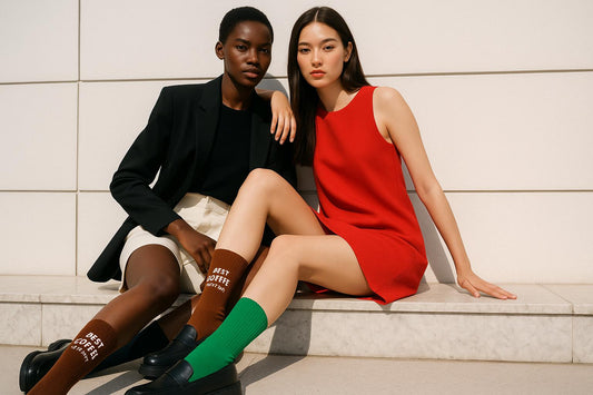 Best Coffee (espresso) print brown socks for women 2025