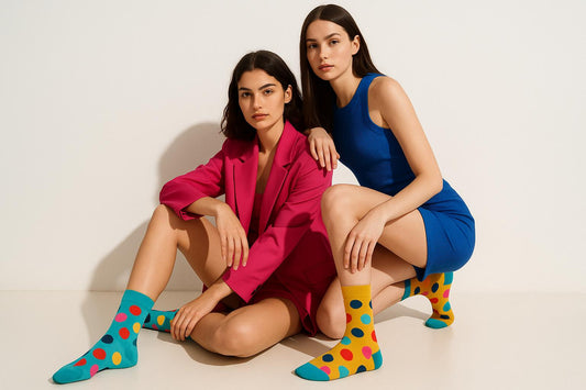 Best Multi color dots print short socks for women 2025