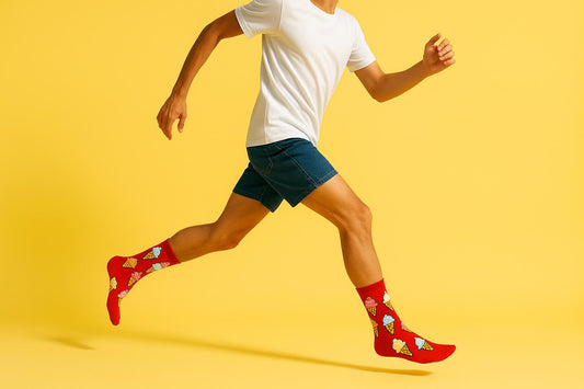 Best Ice cream print red socks funny 2025