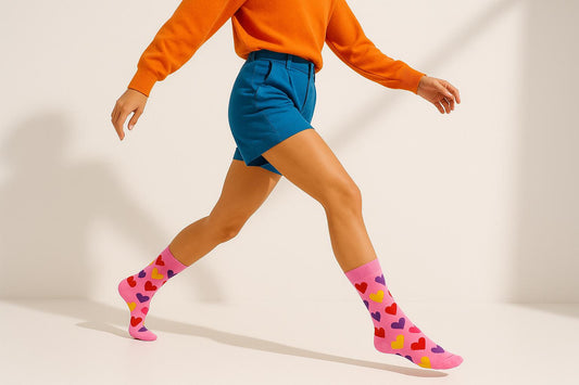 Best Heart print pink socks for work 2025