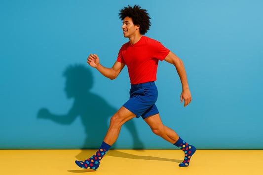 Best Multi color dots print blue socks for men 2025