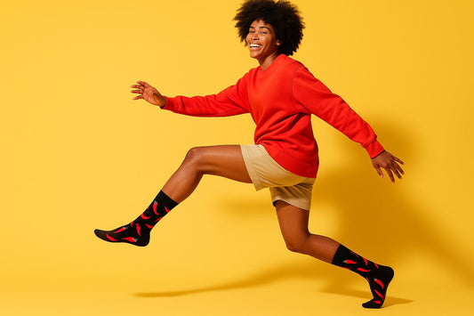 Best Red chili pepper print black socks for adults 2025