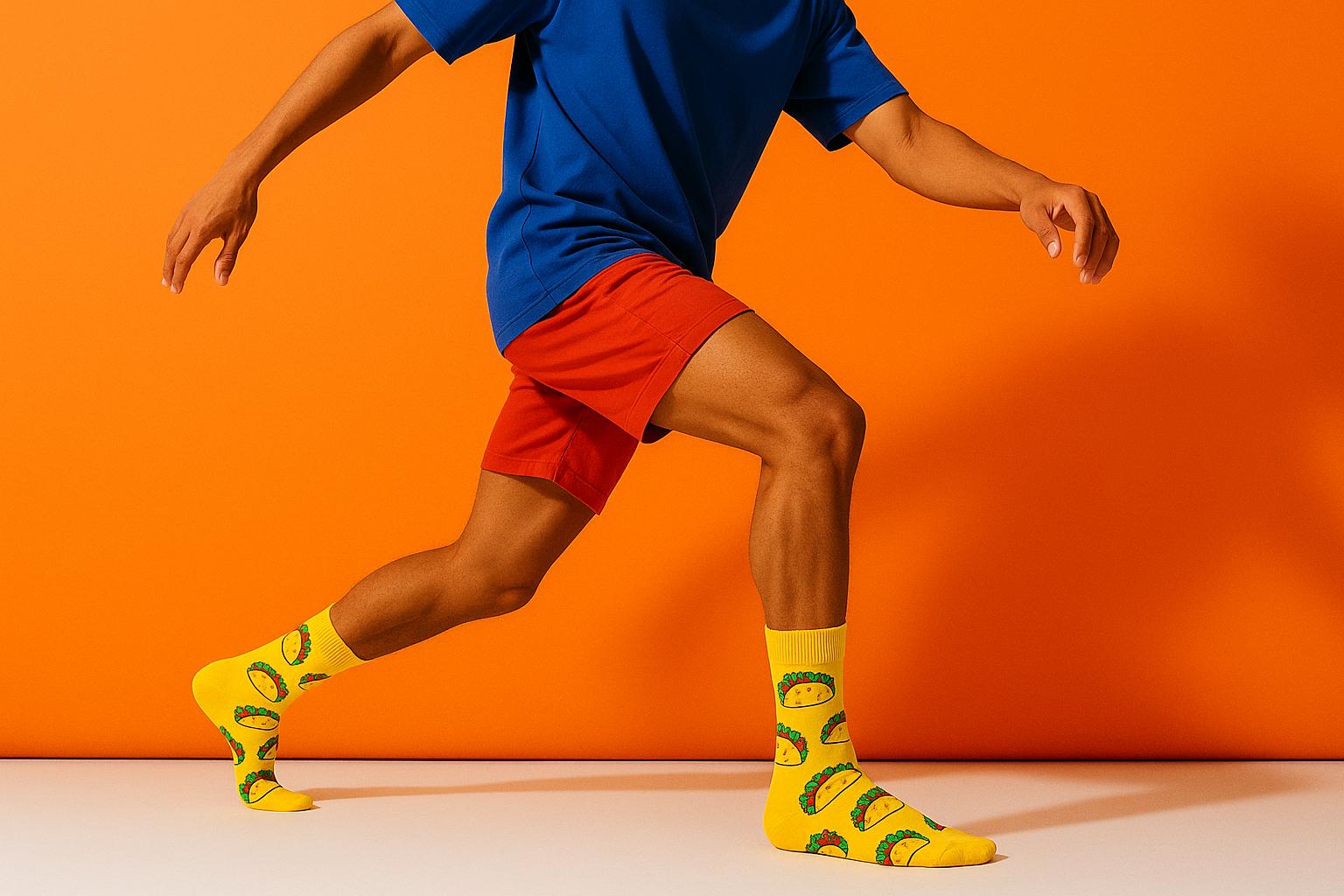 Best Taco print yellow socks funny 2025