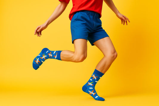 Best Airplane print blue socks for parties 2025