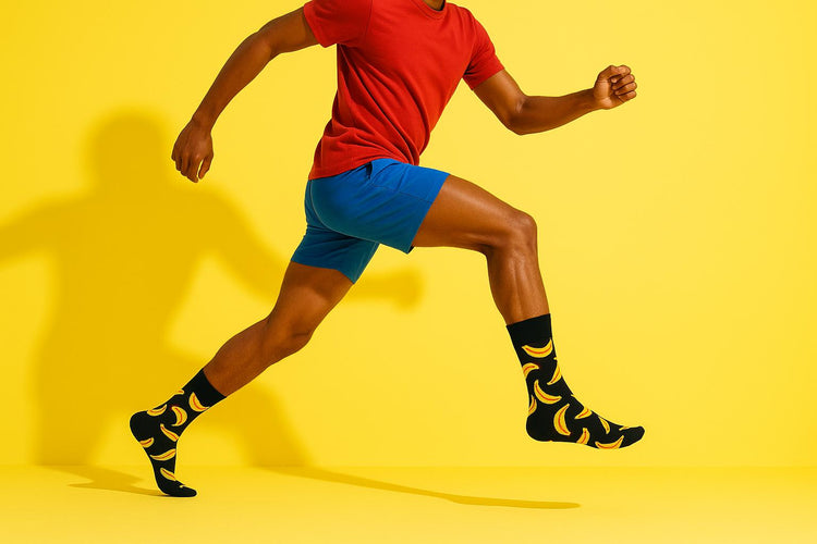 Best Banana print black socks funny 2025