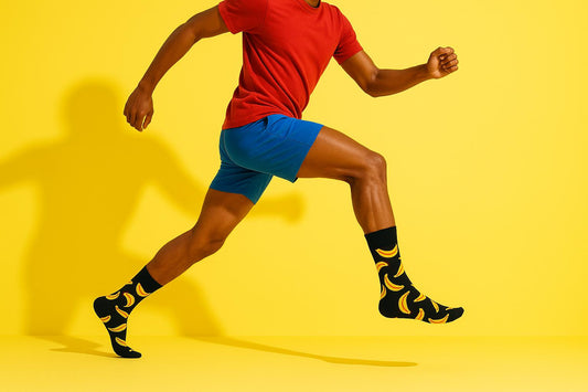 Best Banana print black socks funny 2025