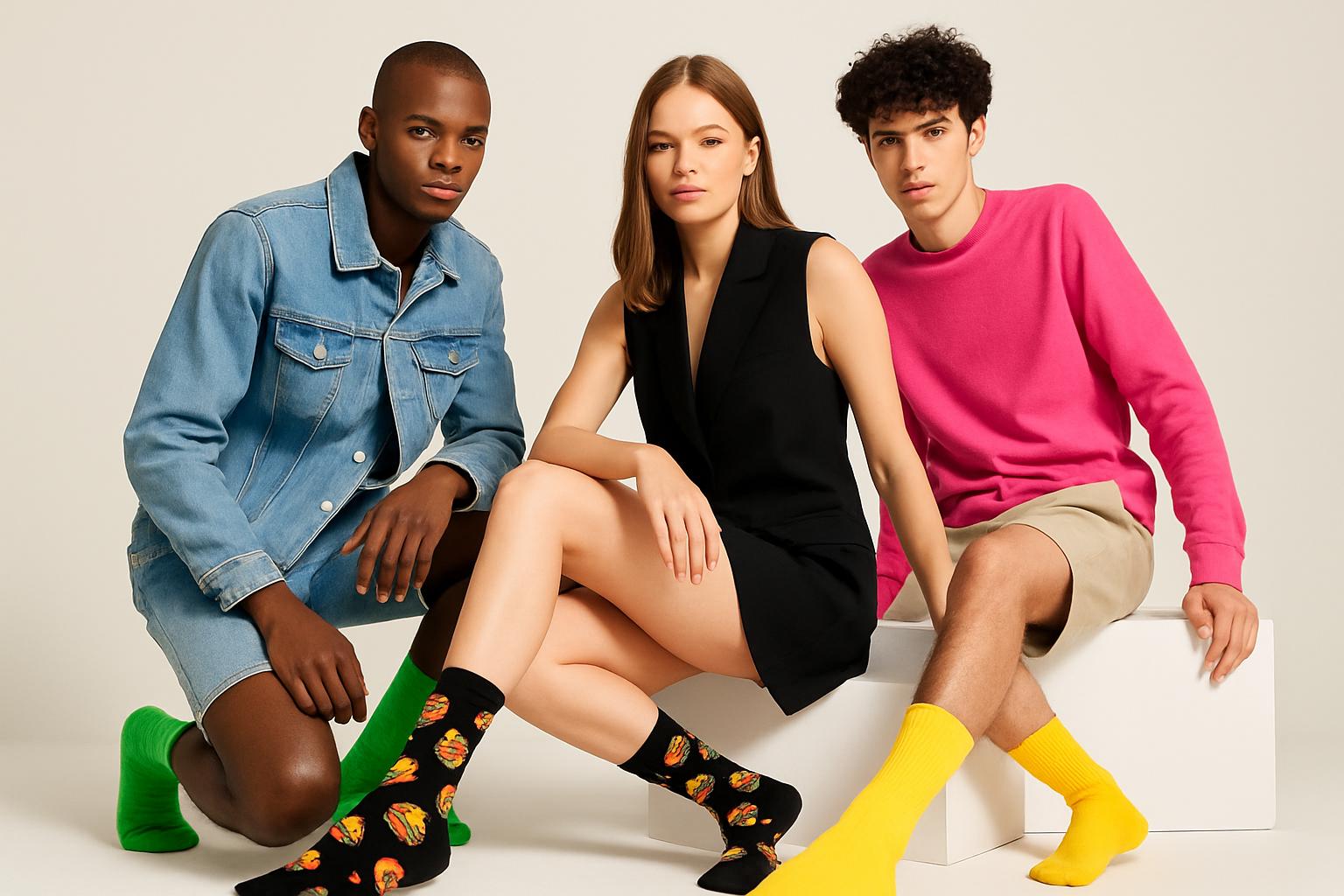 Best Burger print black socks for parties 2025