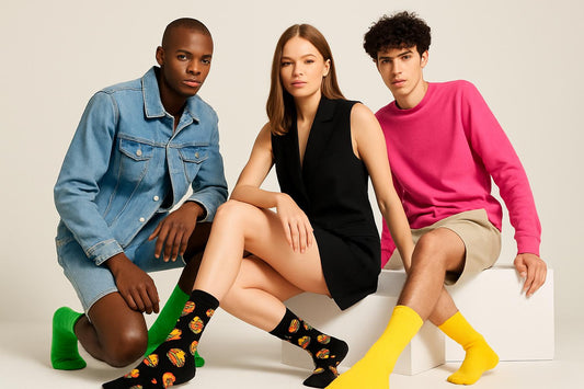 Best Burger print black socks for parties 2025