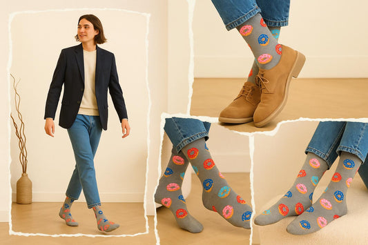 Best Doughnut print gray socks for gifting 2025