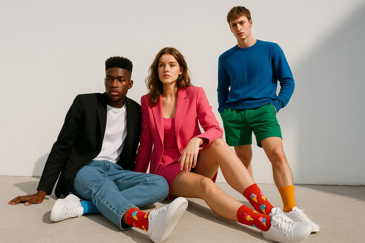 Best Ice cream print red socks for parties 2025