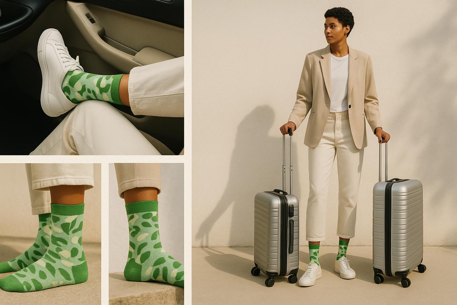 Best Matcha print green socks for travel 2025