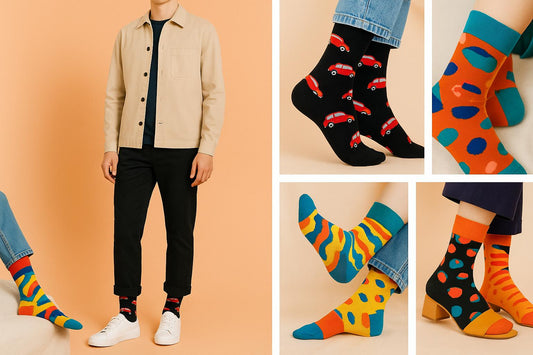 Best Red retro car print black socks for teens 2025