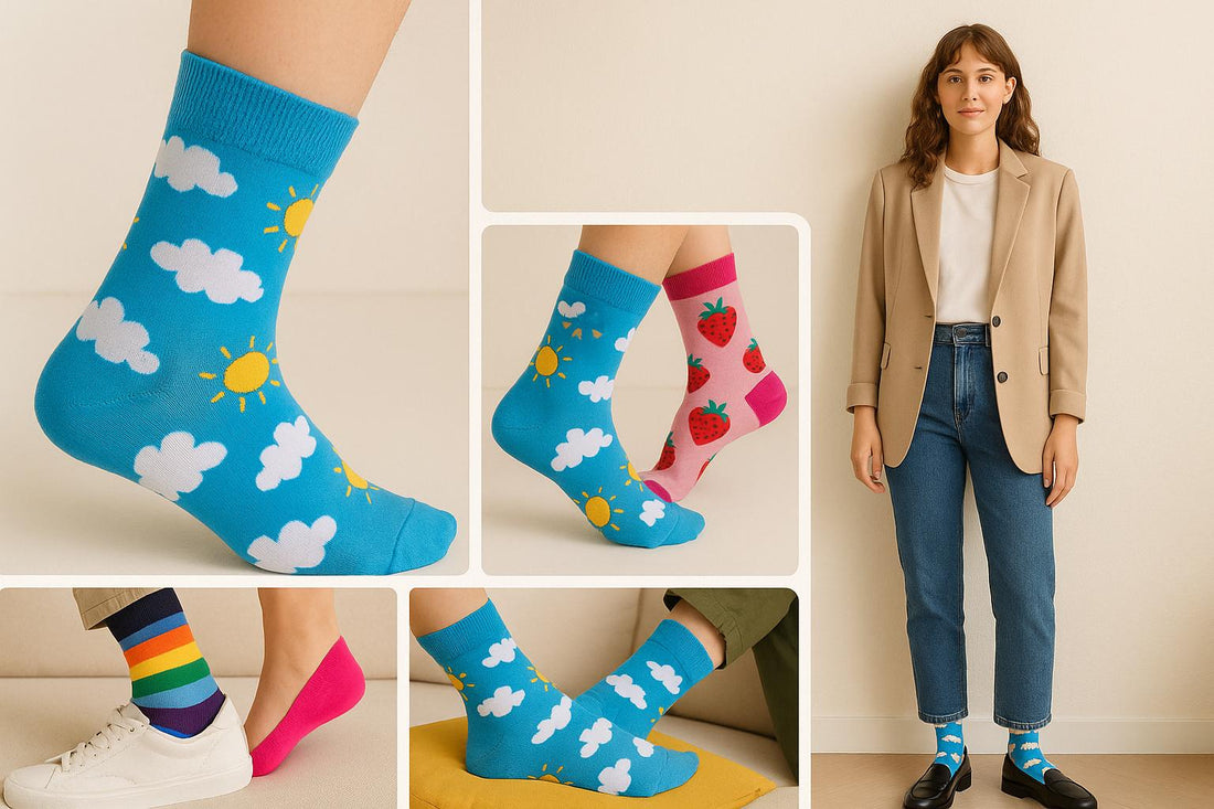 Best Cloud and sun print blue socks for teens 2025
