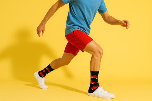 Best Red retro car print black socks for nurses 2025