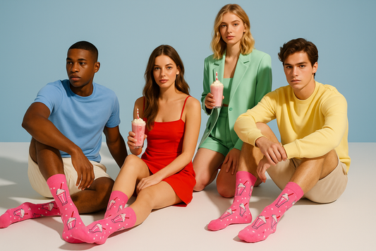 Best Milk Shake print pink socks for parties 2025